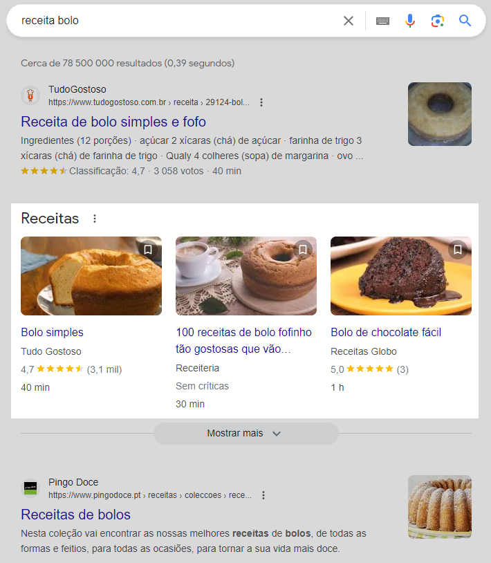 Utilização de dados estruturados no Google