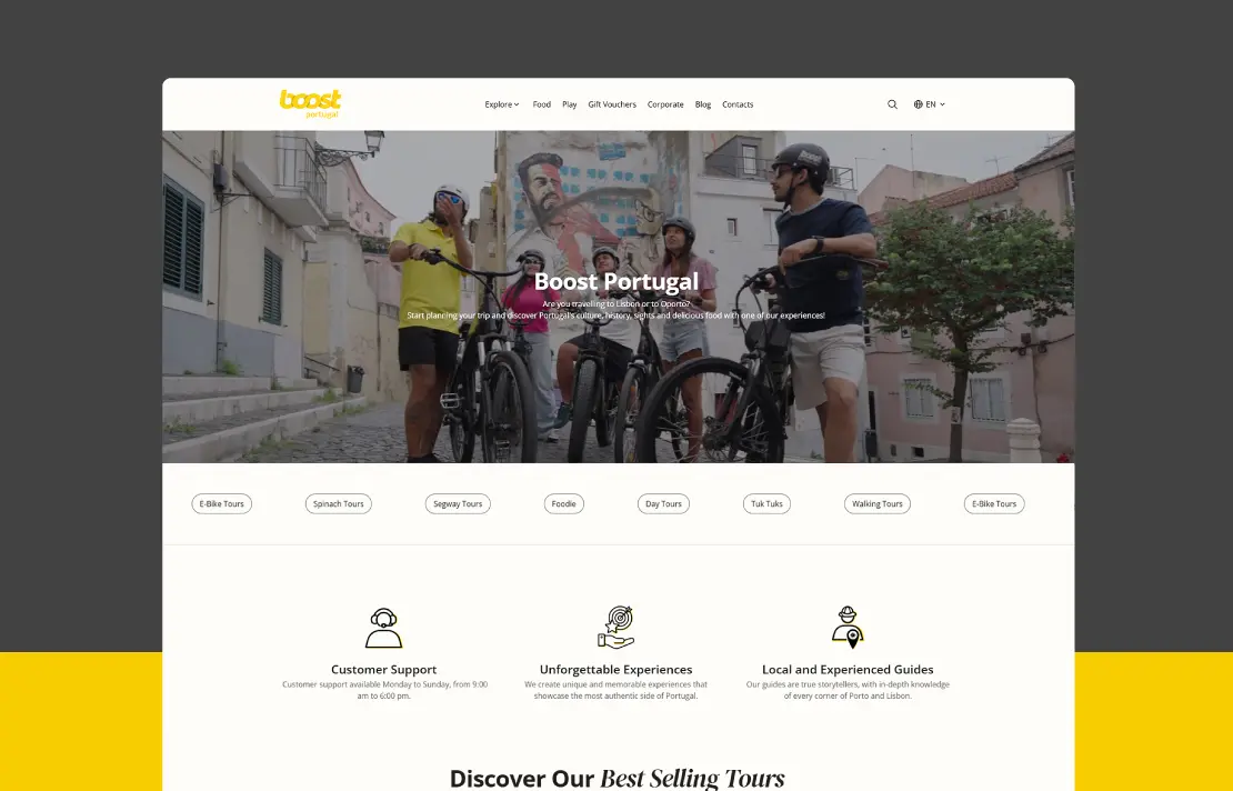 Multisnet development of website with booking system - Boost Portugal: Tourism Website (2)