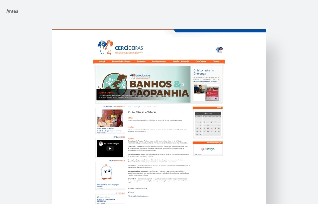 Multisnet desenvolvimento de website corporativo - CERCI Oeiras (3197)