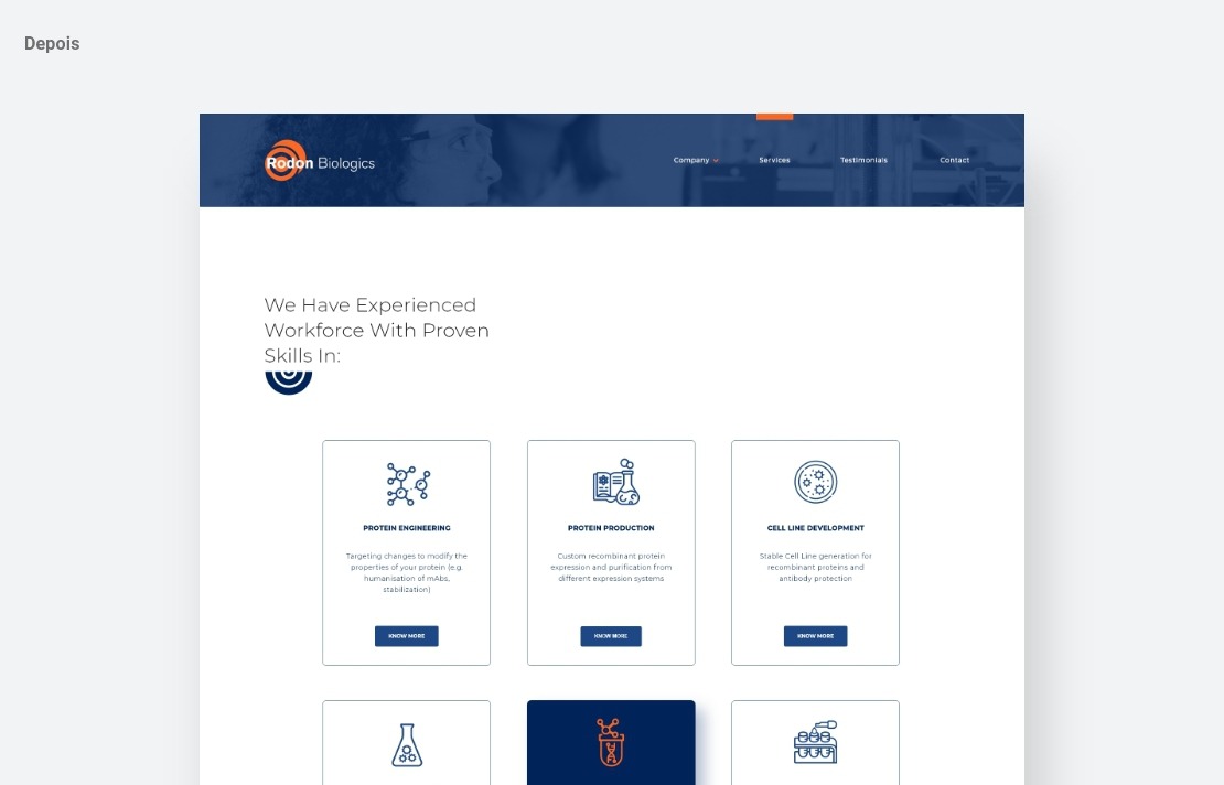 Multisnet desenvolvimento de website corporativo - Rodon Biologics (2250)
