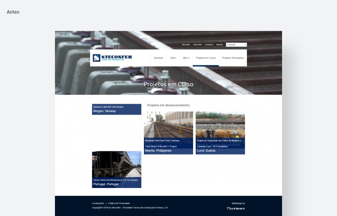 Multisnet desenvolvimento de website corporativo - Steconfer (3209)