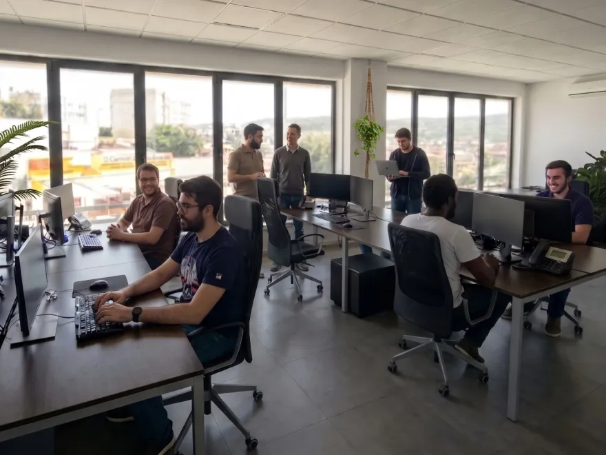 Equipa da Multisnet no escritório